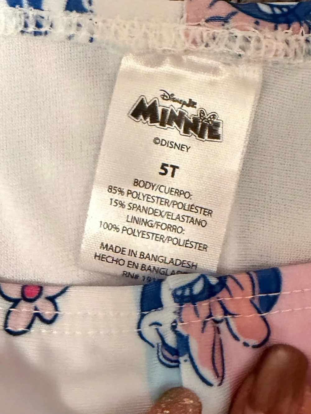 NWT Girls Pink & Blue Minnie Mouse Two-Piece Swim Bikini